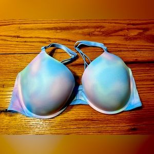 Victoria’s Secret Pink Wear Everywhere Push up Bra, 40D, NWT, pink & blue